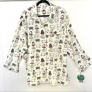 Sleep Sense Authentic Portuguese Flannel Pajama Top Size XL